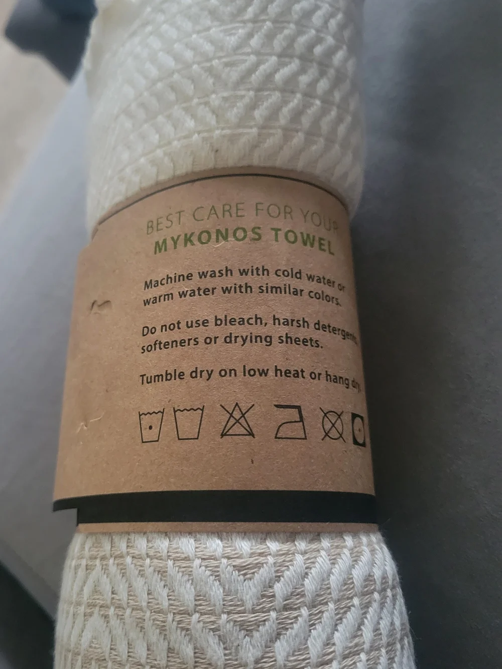 2 Mykonos Home 100% Cotton Hand Towels Cream 40